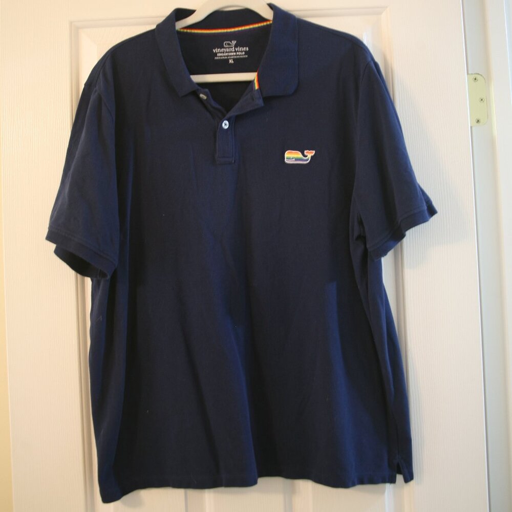 Vineyard Vines Men's Pride Edgartown Polo Shirt, Size XLarge, Navy